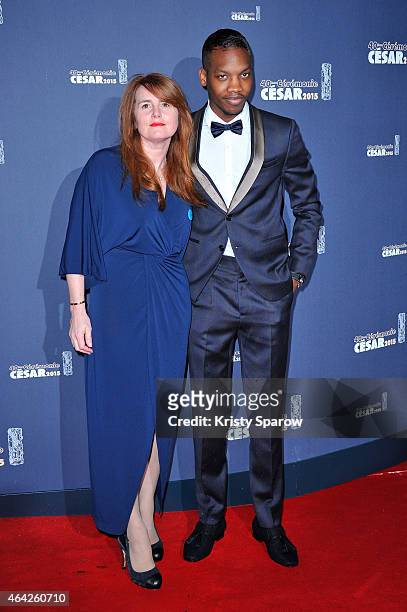 Marie-Castille Mention-Schaar and Ahmed Drame attend the 40th Cesar Film Awards at Theatre du Chatelet on February 20, 2015 in Paris, France.