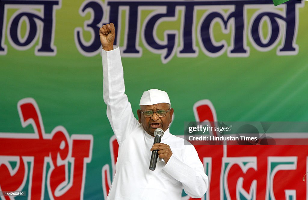 Anna Hazare Launches Agitation In Delhi Against Land Ordinance