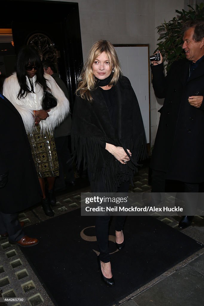 Celebrity Sightings On Day 4 Of London Fashion Week AW15 - February 23, 2015