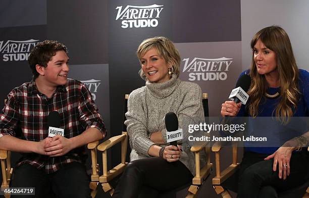 Jake Cherry, Amy Carlson and Erinn Hayes attend the Variety Studio: Sundance Edition presented by Dawn Levy on January 21, 2014 in Park City, Utah.