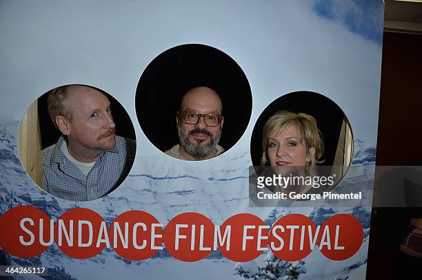 Actor Matt Walsh, directer David Cross, and actress Amy Carlson attend the "Hits" premiere at Eccles Center Theatre during the 2014 Sundance Film...