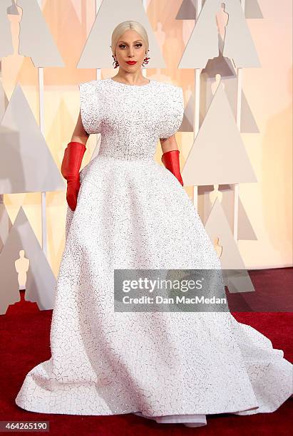Lady Gaga arrives at the 87th Annual Academy Awards at Hollywood & Highland Center on February 22, 2015 in Los Angeles, California.