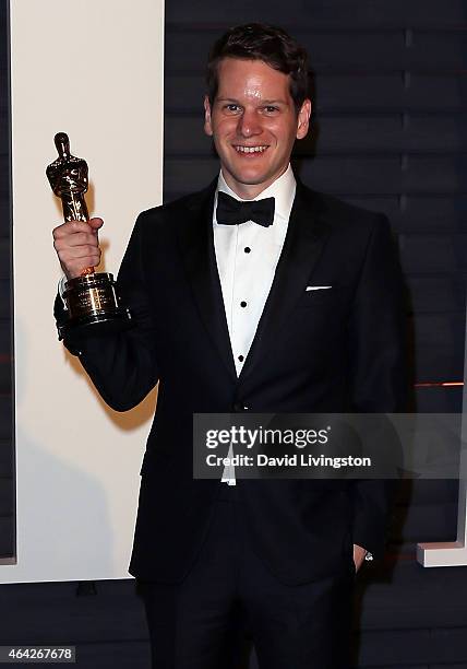 Writer/producer Graham Moore attends the 2015 Vanity Fair Oscar Party hosted by Graydon Carter at the Wallis Annenberg Center for the Performing Arts...