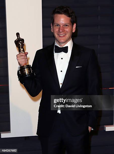 Writer/producer Graham Moore attends the 2015 Vanity Fair Oscar Party hosted by Graydon Carter at the Wallis Annenberg Center for the Performing Arts...