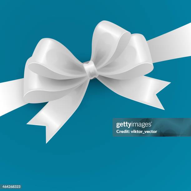 white gift bow. vector illustration - hair bow stock illustrations