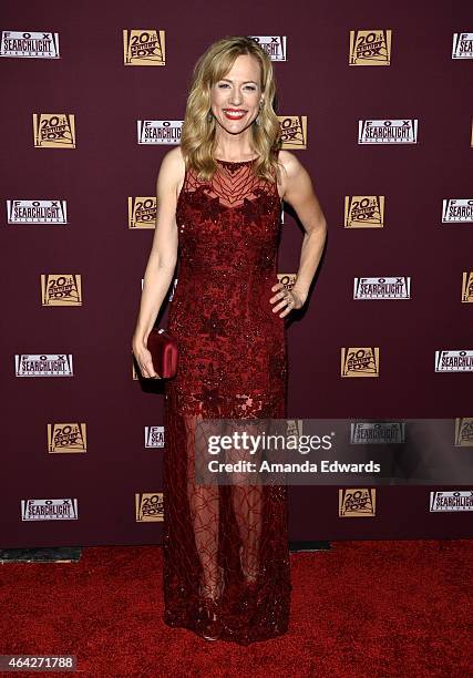 Actress Cathryn de Prume arrives at the 21st Century Fox And Fox Searchlight Oscar Party at BOA Steakhouse on February 22, 2015 in West Hollywood,...