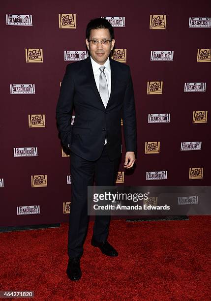 Actor Scott Takeda arrives at the 21st Century Fox And Fox Searchlight Oscar Party at BOA Steakhouse on February 22, 2015 in West Hollywood,...