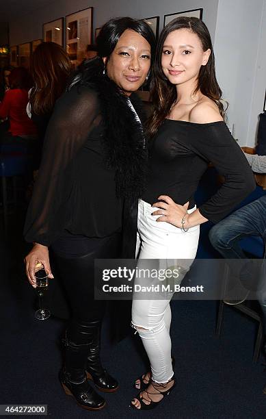 Leah Weller and Dee C. Lee attend War Child & O2 BRIT Awards Show at O2 Shepherd's Bush Empire on February 23, 2015 in London, England.