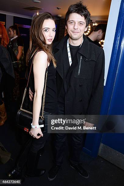 Fenton Bailey and Sarah Stanbury attend War Child & O2 BRIT Awards Show at O2 Shepherd's Bush Empire on February 23, 2015 in London, England.