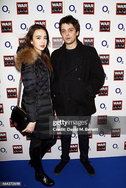 Fenton Bailey and Sarah Stanbury attend War Child & O2 BRIT Awards Show at O2 Shepherd's Bush Empire on February 23, 2015 in London, England.