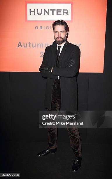 Jack Guinness attends the Hunter Original show during London Fashion Week Fall/Winter 2015/16 on February 23, 2015 in London, United Kingdom.