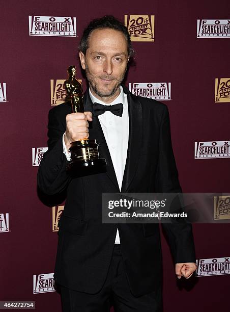 Cinematogrpaher Emmanuel Lubezki arrives at the 21st Century Fox And Fox Searchlight Oscar Party at BOA Steakhouse on February 22, 2015 in West...