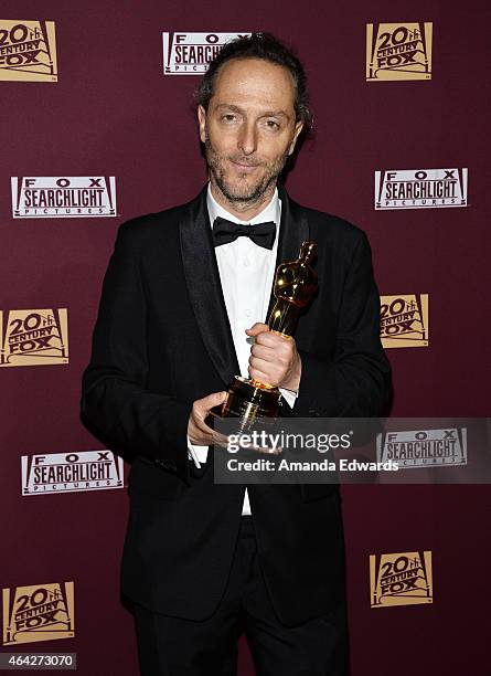 Cinematogrpaher Emmanuel Lubezki arrives at the 21st Century Fox And Fox Searchlight Oscar Party at BOA Steakhouse on February 22, 2015 in West...