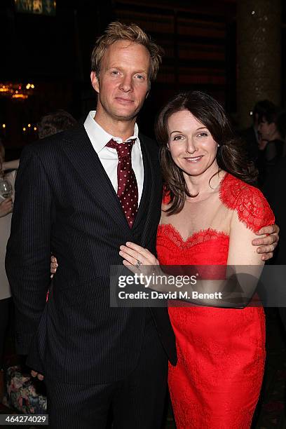 Dervla Kirwan and Rupert Penry-Jones attend an after party following the press night performance of "The Weir" at the Horseguards Hotel on January...