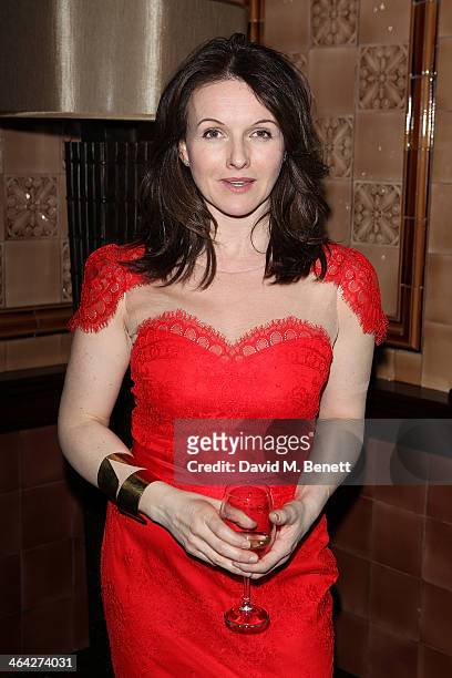 Dervla Kirwan attends an after party following the press night performance of "The Weir" at the Horseguards Hotel on January 21, 2014 in London,...