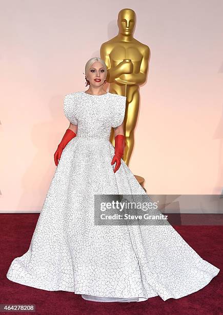 Lady Gaga arrives at the 87th Annual Academy Awards at Hollywood & Highland Center on February 22, 2015 in Hollywood, California.