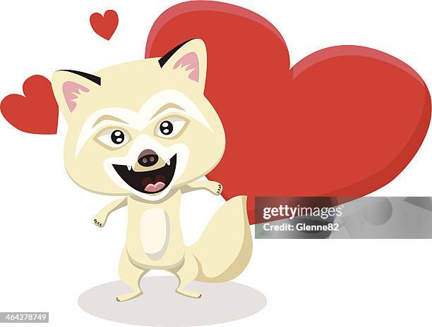 arctic fox valentine - arctic fox stock illustrations