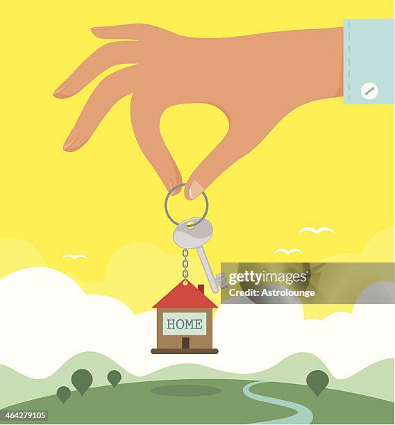 stockillustraties, clipart, cartoons en iconen met real estate - home key