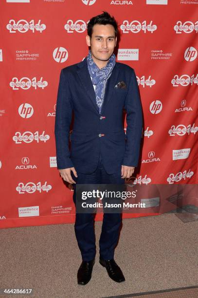 Actor Arifin Putra attends the premiere of "The Raid 2" at Eccles Center Theatre during the 2014 Sundance Film Festival on January 21, 2014 in Park...