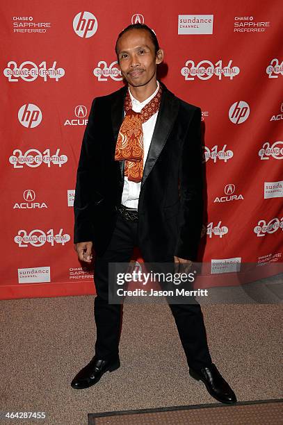 Yayan Ruhian attends the premiere of "The Raid 2" at Eccles Center Theatre during the 2014 Sundance Film Festival on January 21, 2014 in Park City,...