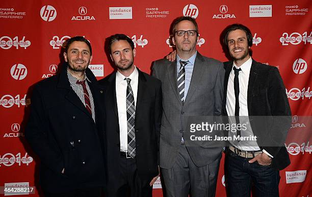 Producers Aram Tertzakian, Nate Bolotin, Todd Brown and Nick Spicer attend the premiere of "The Raid 2" at Eccles Center Theatre during the 2014...