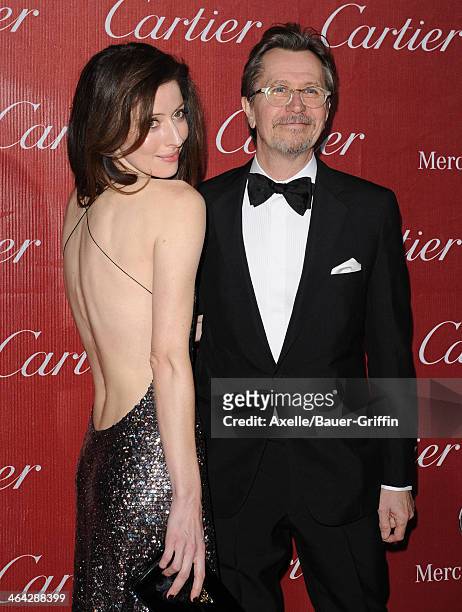 Actor Gary Oldman and wife Alexandra Edenborough arrive at the 25th Annual Palm Springs International Film Festival Awards Gala at Palm Springs...