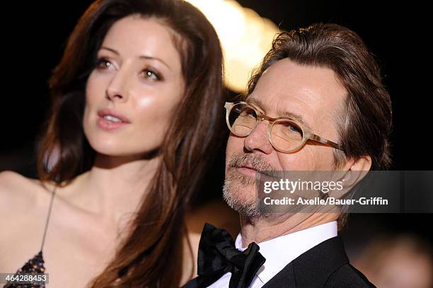Actor Gary Oldman and wife Alexandra Edenborough arrive at the 25th Annual Palm Springs International Film Festival Awards Gala at Palm Springs...