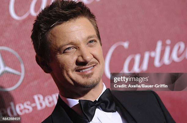 Actor Jeremy Renner arrives at the 25th Annual Palm Springs International Film Festival Awards Gala at Palm Springs Convention Center on January 4,...