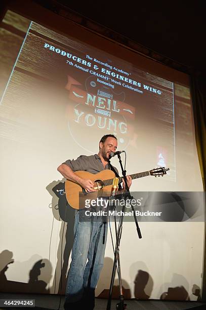 Musician Dave Matthews performs The Recording Academy Producers & Engineers Wing Presents 7th Annual GRAMMY Week Event Honoring Neil Young at The...