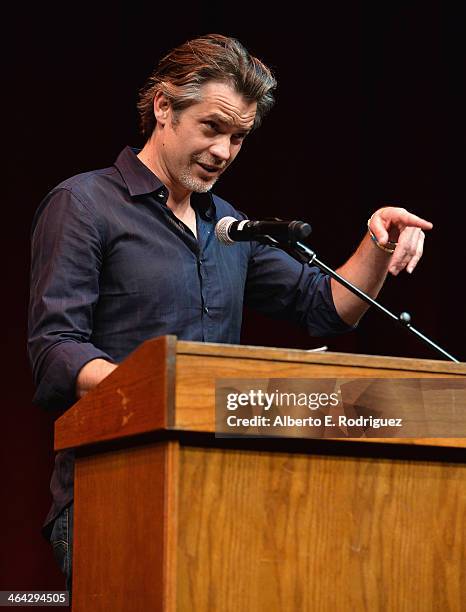 Actor Timothy Olyphant attends the Writers Bloc Presents A Tribute to Elmore Leonard on January 21, 2014 in Santa Monica, California.