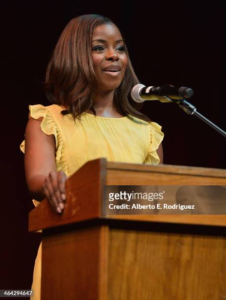 Actress Erica Tazel attends the Writers Bloc Presents A Tribute to Elmore Leonard on January 21, 2014 in Santa Monica, California.