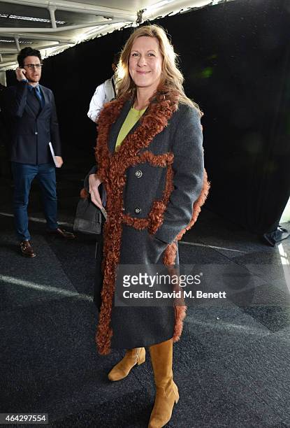 Jane Bruton attends the Anya Hindmarch AW15 Runway Show during London Fashion Week at Old Billingsgate Market on February 24, 2015 in London, England.