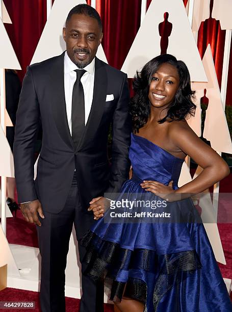 Idris Elba and Isan Elba attend the 87th Annual Academy Awards at Hollywood & Highland Center on February 22, 2015 in Hollywood, California.
