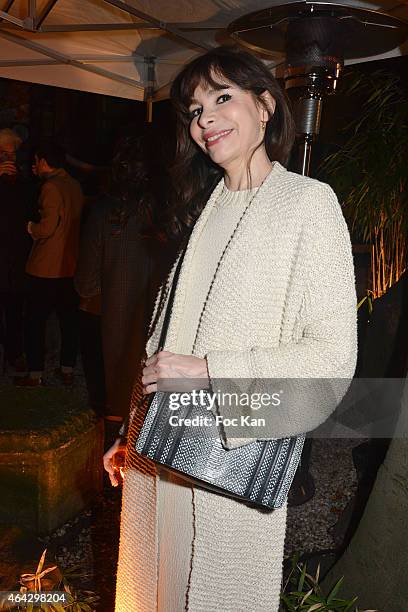 Designer Frederique Lopez attends the 'Coming Down' Short Movie Screening Party hosted by Bally at La Pagode on February 23, 2015 in Paris, France.