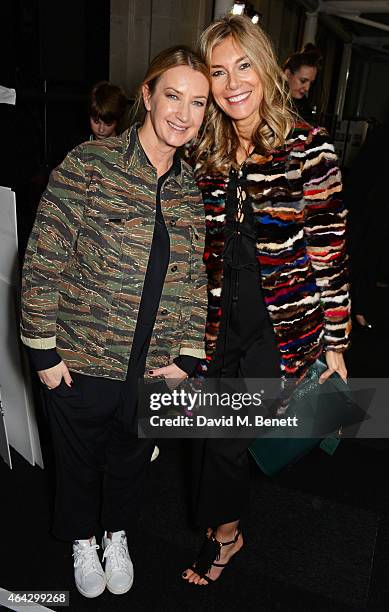 Anya Hindmarch and Kim Hersov attend the Anya Hindmarch AW15 Presentation during London Fashion Week at Old Billingsgate Market on February 24, 2015...