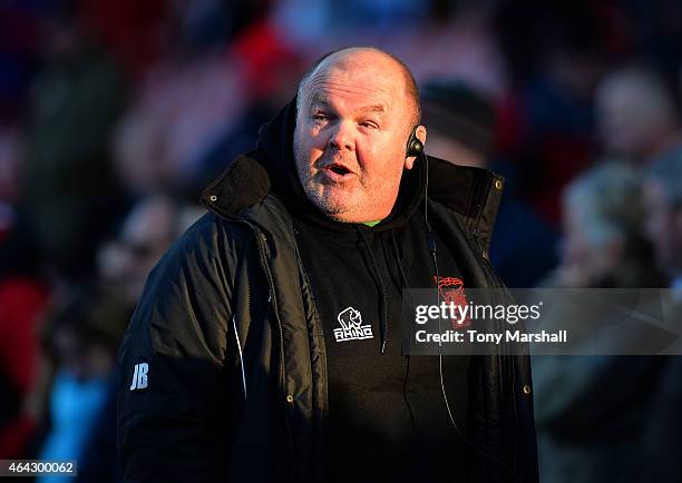 Justin Burnell, Head Coach of London Welsh during the Aviva Premiership match between Gloucester Rugby and London Welsh at Kingsholm Stadium on...