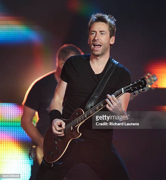 Lead Chad Kroeger does his thing. Canadian rock band Nickelback was in concert at the Air Canada Centre. The band is composed of guitarist and lead...