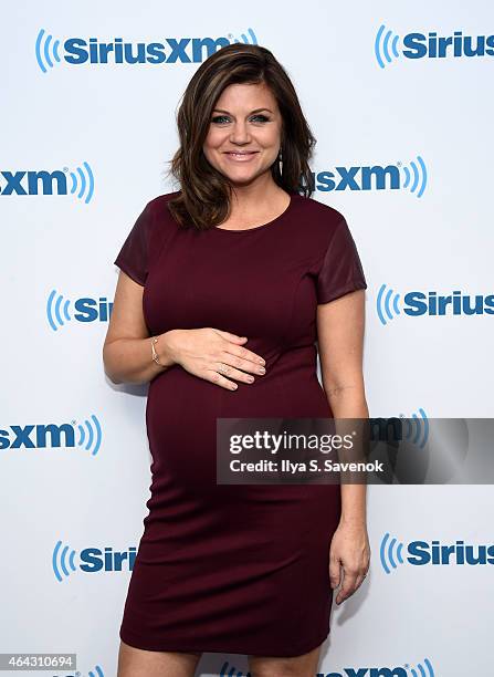 Actress Tiffani Thiessen visits the SiriusXM Studios on February 24, 2015 in New York City.