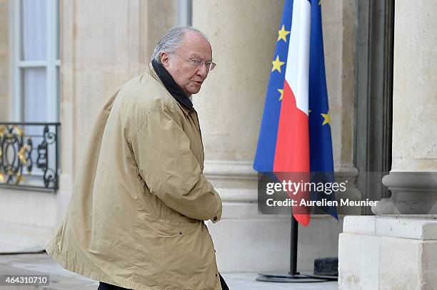 Roger Cukierman, President of the CRIF, Representative Council of French Jewish Institutions, arrives for a meeting with French President Francois...