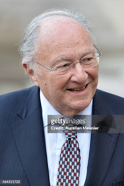 Roger Cukierman, President of the CRIF, Representative Council of French Jewish Institutions, arrives for a meeting with French President Francois...