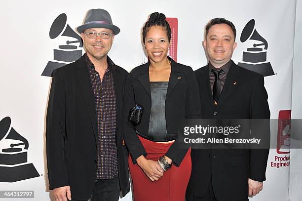 Engineer Jason Schweitzer, singer Kelley Purcell and composer John Beasley attend the 7th Annual GRAMMY Week Producers & Engineers Wing Event...
