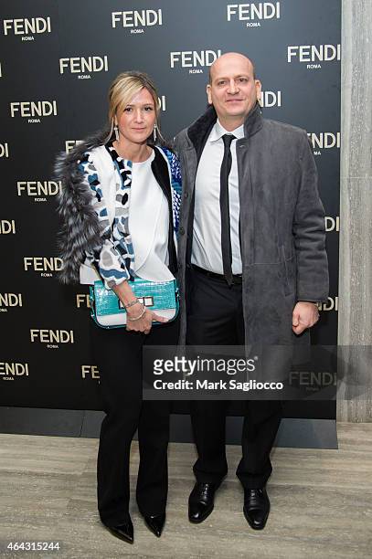 Gaetano Sciuto and Stefania Giordano attend the Fendi Celebration Dinner of the Opening of the New York City Store at the Park Hyatt New York on...