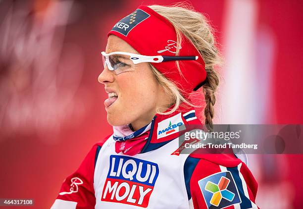 Therese Johaug of Norway looks on before the Ladies 10.0 km Individual Free during the World Championship Cross Country on February 24, 2015 in...