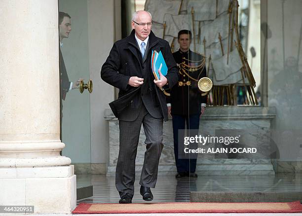 French Junior Minister for European Affairs Thierry Repentin leaves the Elysee palace on January 22 in Paris, after the weekly cabinet meeting. AFP...