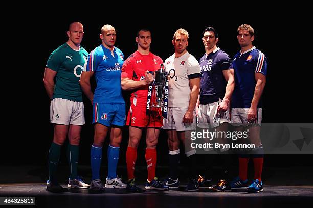Paul O'Connell of Ireland, Sergio Parisse of Italy, Sam Warburton of Wales, Chris Robshaw of England, Kelly Brown of Scotland and Pascal Papé of...