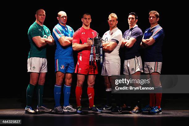 Paul O'Connell of Ireland, Sergio Parisse of Italy, Sam Warburton of Wales, Chris Robshaw of England, Kelly Brown of Scotland and Pascal Papé of...