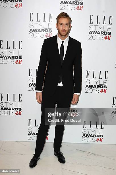 Calvin Harris attends the ELLE Style Awards at Sky Garden, 20 Fenchurch Street, EC3M 3BY on February 24, 2015 in London, England.