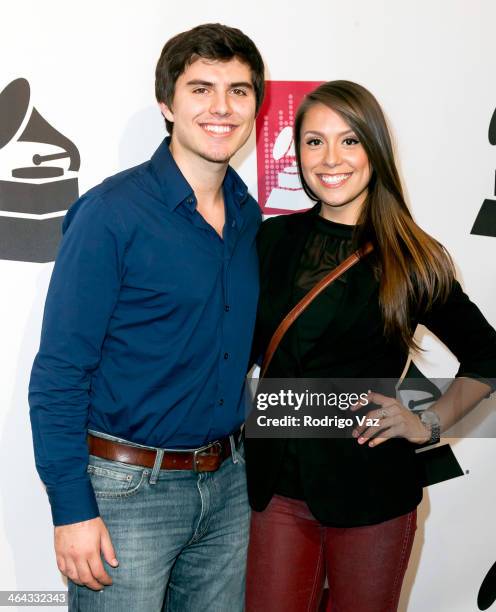 Trey Macias and singer Samantha Schultz attend The Recording Academy Producers & Engineers Wing presents 7th Annual GRAMMY Week Event honoring Neil...