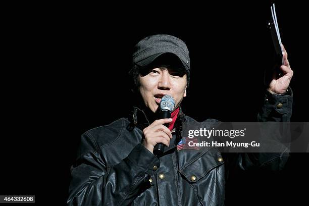 South Korean actor and producer Kim Soo-Ro attends the press call for musical "Agatha" at the Hongik Daehangro Art Center on February 24, 2015 in...