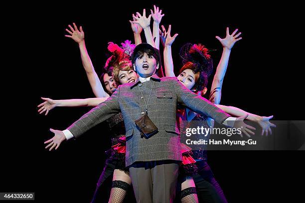 Ryeowook of South Korean boy band Super Junior attends the press call for musical "Agatha" at the Hongik Daehangro Art Center on February 24, 2015 in...